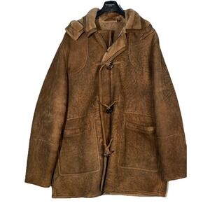 Rochester Couture Shearling Leather Coat Mens Big & Tall XLT Made in Turkey Rare